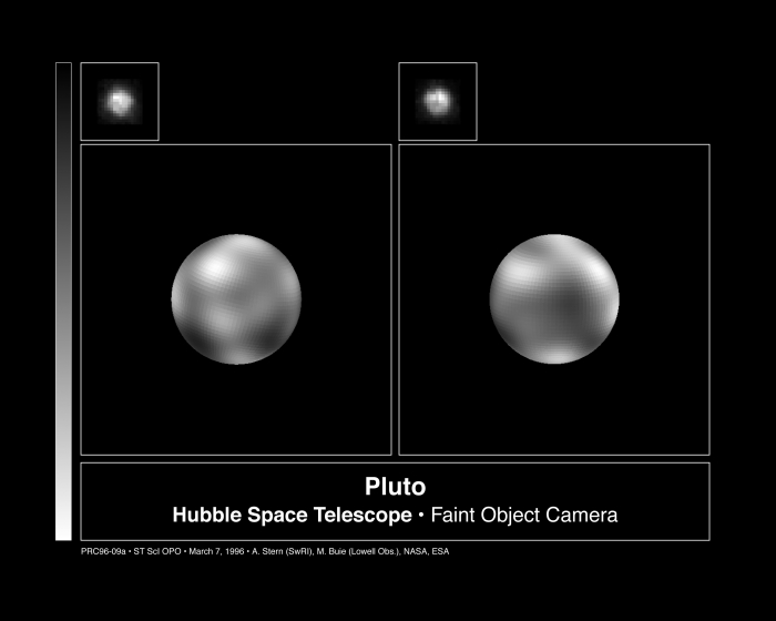 Pluto in the Hubble faint object camera, See Text Above for more explaination