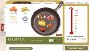 screen shot from eat low carbon calculator