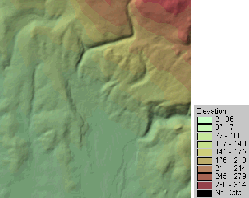 Color indicating elevation.