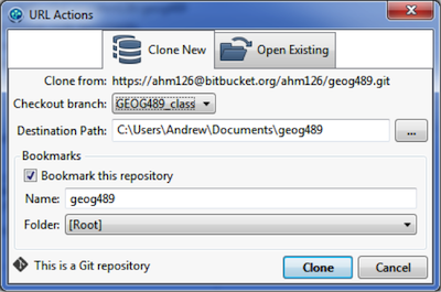 clone from organisation using sourcetree