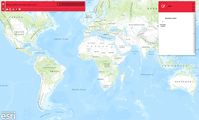 screen capture of the ESRI pin map.