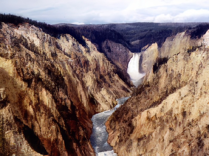 Lower Falls (a big waterfall), Grand Canyon of the Yellowstone River