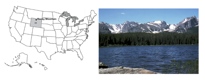 Map and image of the Rockies