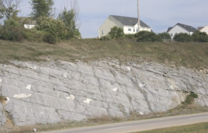 Road cut along State Route 322 just east of Penn State’s campus 