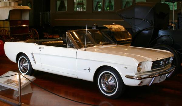 White 1967 convertible mustang