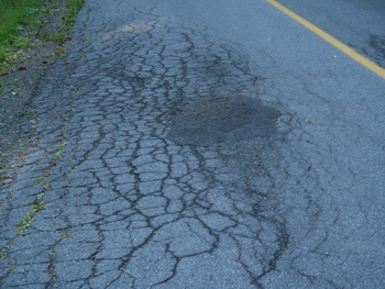 Cracks in blacktop. See description below image