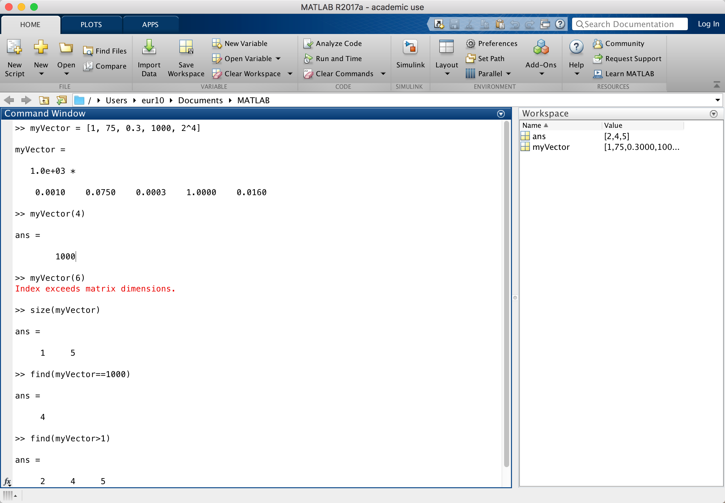 matlab reshape matrix to vector