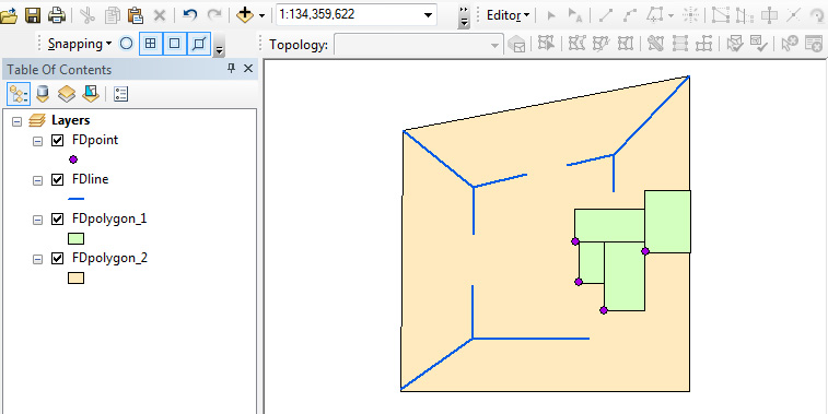 Screen Capture of data view of feature dataset